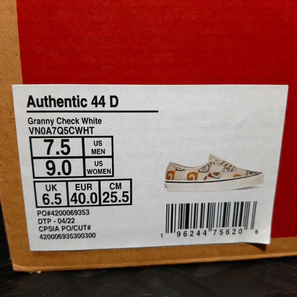 Vans Granny Check Authentic 44 DX Skate Shoes Sneakers White VN0A7Q5CWHT - Picture 11 of 11